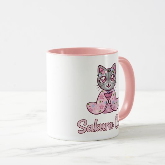 Cute Sakura Chat Mug (Devant droit)