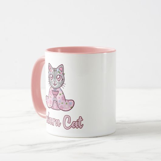 Cute Sakura Chat Mug (Devant gauche)