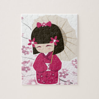 Cute Sakura Kokeshi Doll Legpuzzel