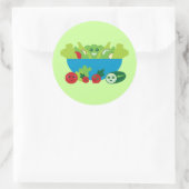 Cute Salad Ronde Sticker (Tas)