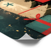 Cute Samoyed dog with Christmas Holiday Poster (Hoek)