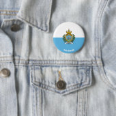 Cute San Marino Flag Patriotic Ronde Button 5,7 Cm (In situ)
