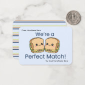 Cute Sandwich Valentine Classroom Flat Note Card  Notitiekaartje (Voorkant / Achterkant in situ)