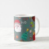 Cute Santa and Christmas Pattern Koffiemok (Voorkant rechts)