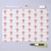Cute Santa Axolotl Pattern Name Merry Kerstry Tissuepapier (Craft)