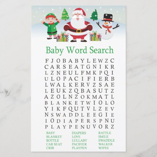 Cute Santa Baby woord hussel spel (Voorkant)