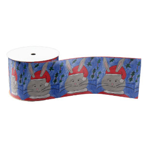 Cute Santa Bunny Grosgrain Lint