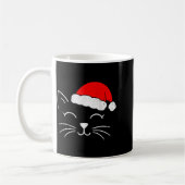 Cute Santa Cat Face Christmas Meow Kitty Pet Cat L Koffiemok (Links)