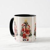 Cute Santa Christmas Travel Mug For Cozy Winter Mok (Voorkant links)