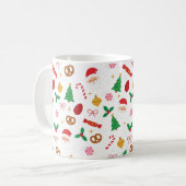 Cute Santa & Christmas Treats Pattern Mug (Devant gauche)