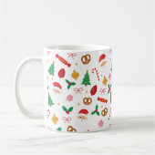 Cute Santa & Christmas Treats Pattern Mug Koffiemok (Links)