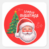 Cute Santa & Christmas Tree Sticker  (Devant)