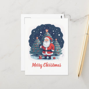 Cute Santa Claus Cartoon Briefkaart