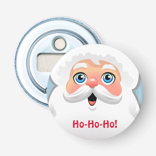 Cute Santa Claus Cartoon Button Flesopener (Voorkant)
