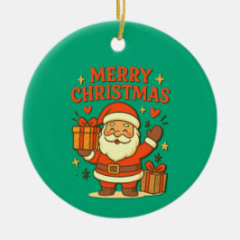  Cute Santa Claus Christmas Art –  Merry Christmas Keramisch Ornament