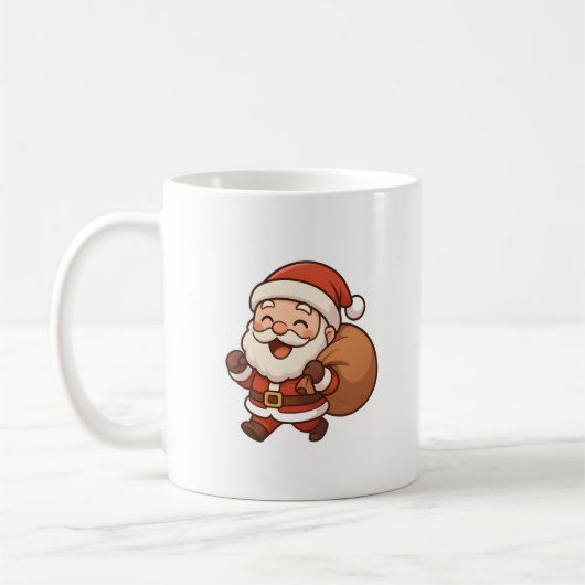 Cute Santa Claus Christmas Mug (Gauche)