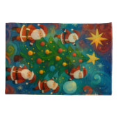 Cute Santa Claus Christmas Tree Illustration Kussensloop (Achterkant)