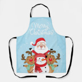 Cute Santa Claus, deer and snowman Schort (Voorkant)