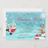 Cute Santa Claus, Deer Kerstman Kaart (Voorkant)