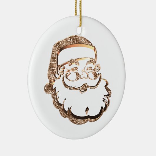Cute Santa Claus Elegant Gold en White Keramisch Ornament (Rechts)