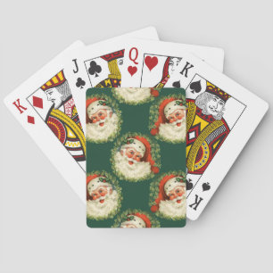 Cute Santa Claus Happy Face Kerstmis   Pokerkaarten