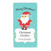 Cute Santa Claus Jolly and Merry Kerstmis Etiket (Voorkant)