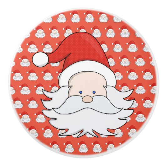 Cute Santa Claus Keramische Knop (Voorkant)