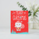 Cute Santa Claus-kerstrood Briefkaart (Staand voorkant)