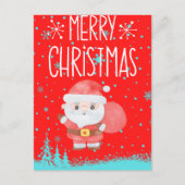 Cute Santa Claus-kerstrood Briefkaart (Voorkant)