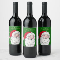 Cute Santa Claus Merry kerstcadeau Label