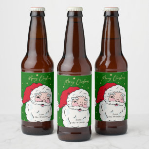 Cute Santa Claus Merry kerstcadeau Label Wijnlab Bier Etiket