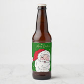 Cute Santa Claus Merry kerstcadeau Label Wijnlab Bier Etiket (Voorkant)