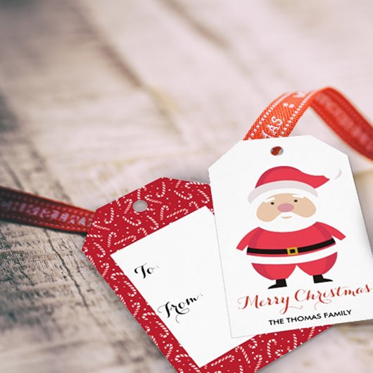 Cute Santa Claus Merry Kerstmis Cadeaulabel