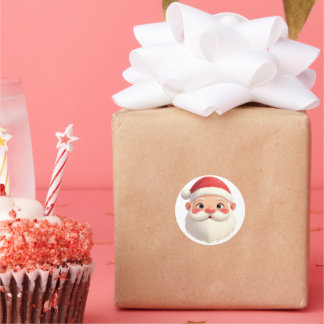 Cute Santa Claus Merry Kerstmis Ronde Sticker