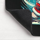 Cute Santa Claus Playing Baseball Boys Kids Teens Muismat (Hoek)