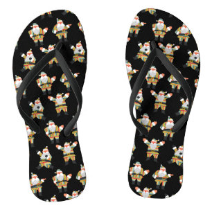 Cute Santa Claus Retro Style Merry Kerstmis Teenslippers