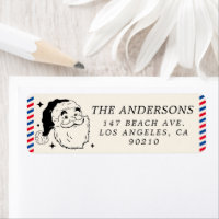 Cute Santa Claus Seal North Pole Label