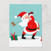 Cute Santa Claus speelt golfillustratie Briefkaart (Voorkant)