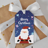 Cute Santa Claus Winter Wonderland Merry Kerstry Cadeaulabel