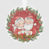 Cute Santa Couple Holiday Keepsake with Custom Nam (dos)