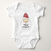Cute Santa Custom Baby's First Kerstman Baby Bod Romper (Voorkant)