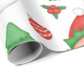 Cute Santa/Elf Wrapping Paper Cadeaupapier (Rol Hoek)