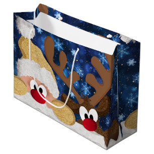 Cute Santa en Zijn rendier Groot Cadeauzakje