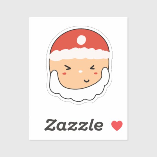 Cute Santa for Stationery Lover Custom Cut Sticker (Feuille)