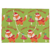 Cute Santa Fox Merry kerst Groot Cadeauzakje (Achterkant)