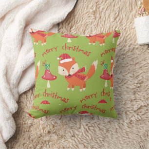 Cute Santa Fox Merry kerst Kussen