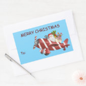 Cute Santa Gnome Airplane Delivery Gift Label (Envelop)