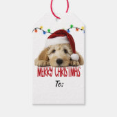 Cute Santa Goldendoodle Christmas Cadeaulabel (Voorkant)