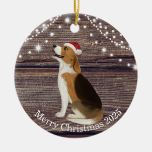 Cute Santa Hat Beagle Kerstmis Keramisch Ornament