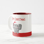 Cute Santa Hat Elephant Red Mok (Voorkant links)